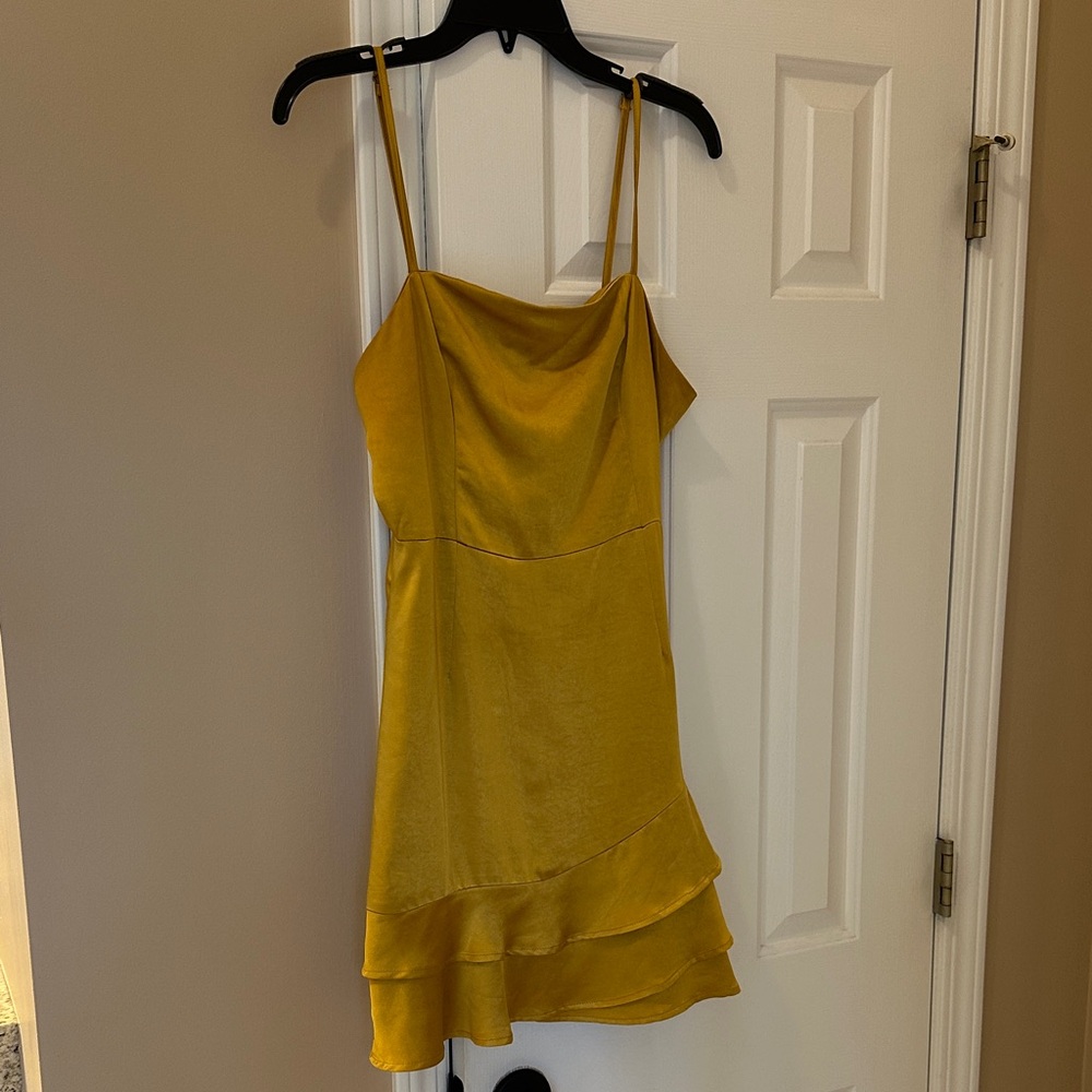 Lulu's Mustard Mini Dress